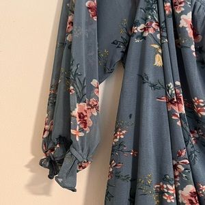 Blue floral blouse